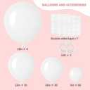 RUBFAC White Balloons 129pcs Different Sizes 18 12 10 5 Inch for Garland Arch, Latex Balloon for Engagement Wedding Anniversary Birthday Party Baby Shower Decoration