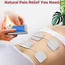 TENKER TENS Unit Muscle Stimulator, 24 Modes EMS Machine for Pain Relief Therapy/Pain Management, Rechargeable Electronic Pulse Massager with 2"x2" and 2"x4" Electrode Pads (Silver)