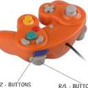 ONE250 2 Pack Classic Shock Joypad Wired Controller, Compatible with Wii NGC Gamecube Game Cube (Orange & Green)