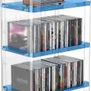 3 Tier Clear Acrylic CD Organizer, Holds Up to 54 CDs, Countertop Storage, Media Shelf, Home Office