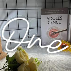 One Led Neon sign,1st Birthday Neon Light with USB Interefece,One Led Light for Birthday Party,Gifts,Baby Decor,Wedding