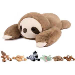 Niuniu Daddy 20" | 3.3 Pound Weighted Sloth Stuffed Animal Plushie for Adults & Kids, Large Weighted Lap Pillow for Comfort, Soft Sensory Stuffy Toy as Gift for Holidays