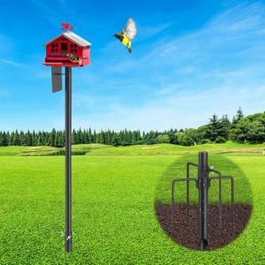 Bird Feeder Pole, 105" Heavy Duty Adjustable Feeder Stand with 5-Pronged Base for Birdhouse Mounting, Weather Station, Outdoor, Yard, Garden
