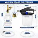 Luney Brake Bleeder Kit, Pneumatic Brake Fluid Bleeder Kit, One Person Operation Vacuum Brake Bleeder & Clutch Bleeding Kit with 1L Refilling Bottle & 16 Adapters for Automotive Brake System
