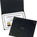 Oxford Certificate Holders, Diploma Covers for Letter Size 8.5x11 Certificates, Cardstock, Black, Letter Size, 25 Per Pack (299550)