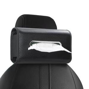KZBHHP Upgraded Car Tissue Holder Premium PU Leather Tissue Box Cover Keep Tidy Backseat Rectangular Napkin Holder for Car Fits for 100-160 Regular Size Tissues Multi-Position Organizer in Cars Black