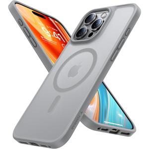 TORRAS Stronger Magnetic & Shockproof for iPhone 16 Pro Case, Military Grade Drop Protection, Compatible with MagSafe, for iPhone 16 Pro Case Slim, Translucent Matte Natural Titanium Gray