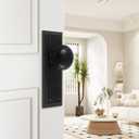 2 Pack One-Sided Black Dummy Door Knobs Interior, Vintage Long Plate Dummy Door Knobs in Matte Black