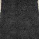Smiry Luxury Chenille Bathroom Rugs 24x16, Extra Soft and Absorbent Shaggy Bath Mat, Machine Washable, Non-Slip Plush Carpet Runner for Tub, Shower, and Floor, Home Decor Accessories, Black