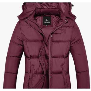 FARVALUE Women's Winter Coat Thicken Puffer Jacket Warm Bubble Coat with Removable Hood Medium