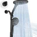 MakeFit Dual Handheld Shower Head Combo, 2-in-1 Rain Shower Heads System 8 Inch Rainfall Shower Head and 10 Modes High Pressure Hand Held Showerhead with Built-in Power Wash
