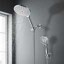 7.5" Dual Rotatable Shower Head with Handheld Combo, 9 Spray Modes Hand Showerhead, High Pressure Rainfall Shower, Built-In Power Wash To Clean Tub & Pet (Chrome)