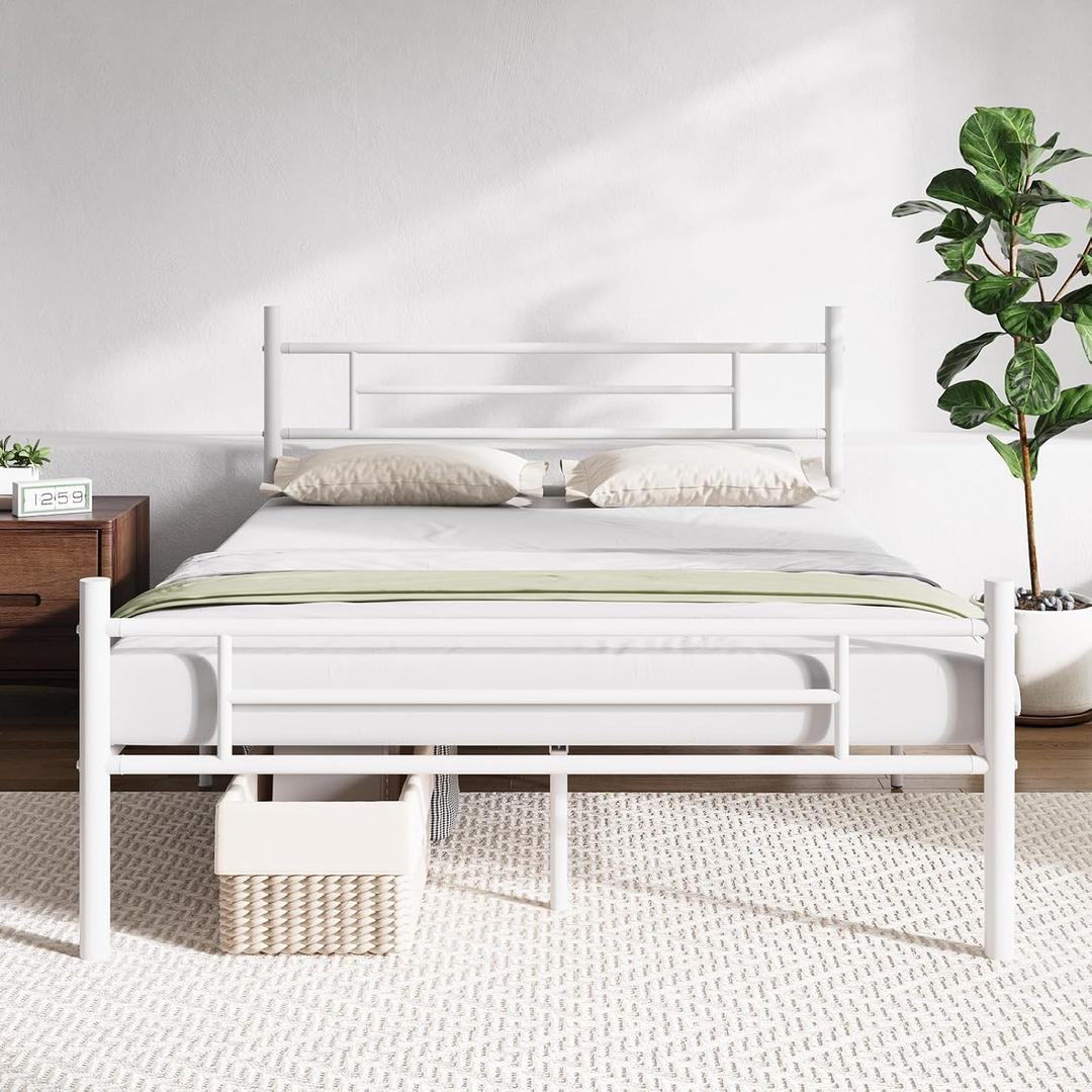Novilla Full Size Bed Frame with Headboard and Footboard, 14 Inch Metal Platform Bed Frame with Under Bed Storage, No Box Spring Needed, Strong Metal Slats Support, black