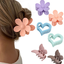 6PCS Matte Butterfly Hair Clips for Women Girls Non-Slip and Strong Hold Hair Clips Heart Hair Claw Clips for Thin/Medium/Thick Hair