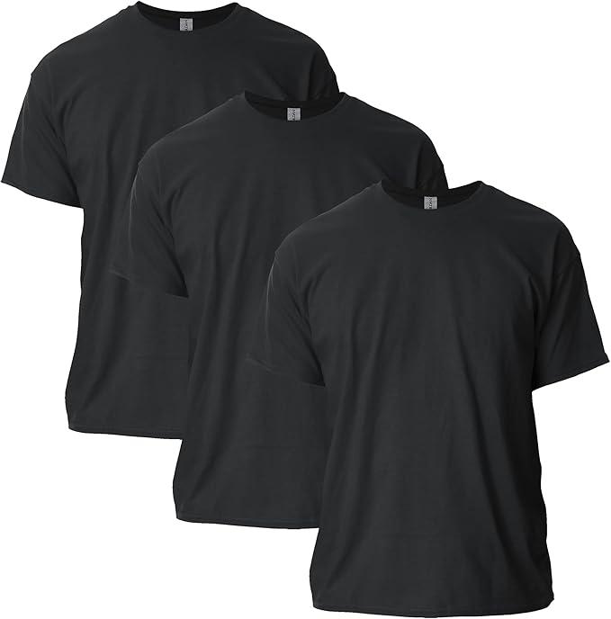 Gildan Regular Black T-shirt Pack Of 3 Size L