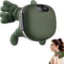 Neck Massager with Finger Kneading, Deep Tissue Neck & Shoulder Massager, 4D Palm-Kneading Massage with Heat, Wearable Strap, Gentle Warmth for Stress & Tension Relief