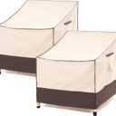 F&J Outdoors Patio Chair Covers, Beige + Coffee, 35"W x 39"D x 36"H, 2-Pack