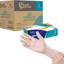 Safe Health Vinyl Disposable Gloves, Food Grade, Latex Free, Powder Free, Clear, 3 Mil, Housework, Cleaning (Clear 1 Case of 1000 Pcs-large)