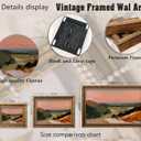 Vintage Carved Gold Frame Canvas Wall Art 3D Textured Abstract Mountain Relief Painting Picture Wall Decor Watercolor Boho Iandscape Poster Print Artwork for Living Room Bedroom Home Decoration