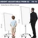TANKEE Mobile Whiteboard, 40x26 Inches White Board on Wheels, Height Adjustable Magnetic Dry Erase Board with Stand, Easel Whiteboard with Stand for School Classroom Office Home Teacher Homeschooling