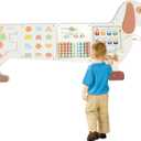 Dog Activity Wall Panel for Kids:Wooden 9-in-1 Montessori Busy Board for Fine Motor Skills & Sensory Play in Daycare Nursery Playroom for Toddlers  Easy Install 5 Panels Set