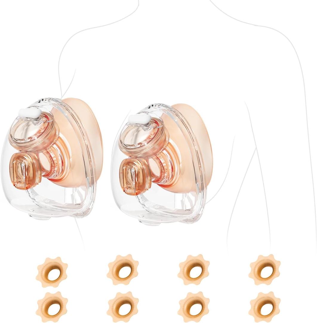 NCVI Hands Free Wearable Milk Collection Cups Accessories for Breast Pump 3110/8786/8122-3/8782-2, 5oz Feeding Pump Cup Parts Match with 17/19/21/24 Silicone Flanges Compatible with Medela/Spectra