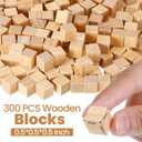 Barydat 300 Pcs 0.5 in Wooden Cubes,Unfinished Wooden Blocks for Crafting Natural Craft Wood Square Blank Cube for DIY Project Baby Showers