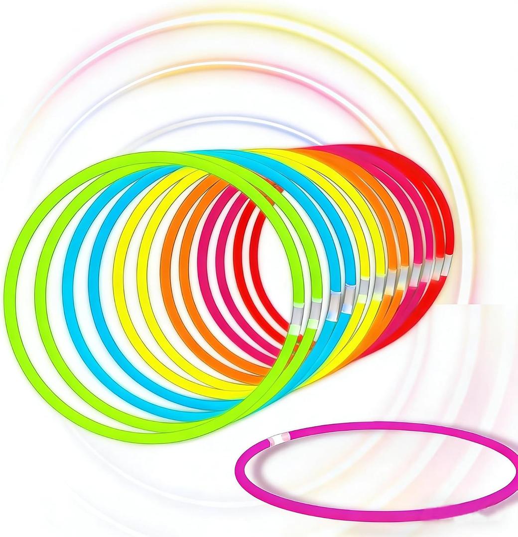 Glow Fever Glow Sticks Bulk 100ct 22'' Glow Necklaces with Connectors, Neon Light Sticks for Party Festivals Raves Concert Birthday Wedding, Multicolor
