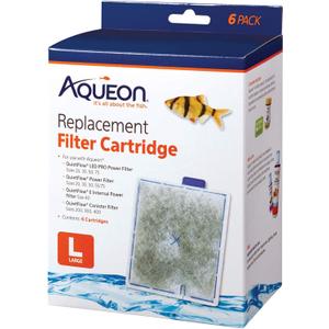 Aqueon Replacement Filter Cartridges Large (6 pack), Ensure Even Distribution of Activated Carbon, 25% More Activated Carbon, Easy Installation