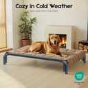 Elevated Dog Bed Raised Outdoor Dog Cot for Large Dogs, Installation Requires No Tools, Frame with Washable Cooling Breathable Mesh Anti-Slip Feet, Indoor Pet Bed, Black, 43.3 Inches (L-43.3"L×31.9"W×7.9"Th)
