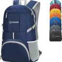 ZOMAKE Lightweight Packable Backpack 35L, Light Foldable Backpacks Water Resistant Collapsible Hiking Bag, Compact Folding Day Pack for Travel Camping(Navy Blue)