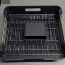 Kitsure Extendable Dish Drying Rack - Rust-Resistant Dish Racks for Kitchen Counter with Adjustable Support Legs, Cutlery Holder & Removable Draining Tray (Grey, 15.6''-25.2''L  16.9''W  8.1''H) (Gray)