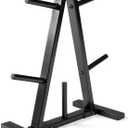 CAP Barbell Weight Plate Rack for 1-Inch Weight Plates (Black, Space Saving A-style 1" Plate Tree)