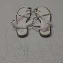 Women's Cross Strappy Flat Sandals Ring Buckle Ankle Boho Wedding Dressy Sandals (9, White)