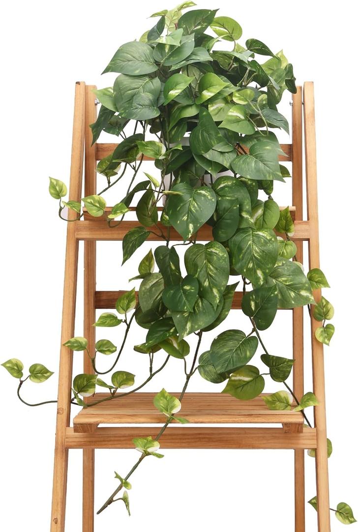 CEWOR Fake Plants Artificial Plants Indoor Faux Plant for Home Decor Silk Realistic Hanging Plants Potted Aesthetic Fake Pothos for Shelves Office Bedroom Bathroom Decor (Green) (32in)