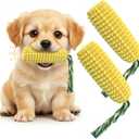 2 Pack Corn Dog Chew Toys for Small Dog Toys & Puppy Toys Durable Dog Toys for Teething, Puppy Teething Toys with Squeaker, Dog Toys to Keep Them Busy, Chew Toys for Dogs
