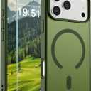 SUPFINE Magnetic for iPhone 17 Pro Max Case (Compatible with MagSafe)(Military Grade Drop Protection) Translucent Matte Shockproof with Anti-Fingerprint Phone Cover,Cangling Green