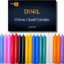 Dinil 20 Assorted Color Spell/Chime Candles Premium Mini Taper Candles for Rituals, Prayer, Birthdays, Meditation, Altar, Spells, Chime Candles - 4 Inch Tall (Multi-Colored)