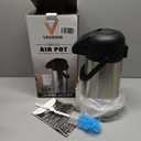 Airpot Coffee Carafe with Pump, Insulated Stainless Steel Coffee Dispenser, Coffee Carafes for Keeping Hot/Cold, Hot Beverage Dispenser for Party (84.5 Ounces, 1 Pack)