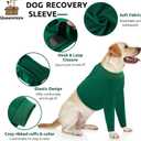 Queenmore Dog Surgery Recovery Sleeve Front Legs, Breathable Dog Recovery Sleeve, Elbow Protector Pet Cone Alternative After Surgery, Green, M