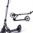 Aero Big Wheels Kick Scooter for Kids 8-12, Teens & Adults | Hand Brake, Rubber Deck Mat & Shock Absorption | Foldable & Height Adjustable