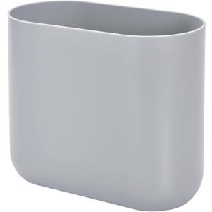 iDesign Small Slim Plastic Bathroom Trash Can, Garbage Can for Bedroom, Office, Desk, Dorm, Gray