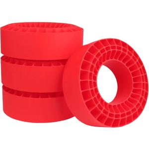 Soft 2.2" Silicone Tire Inserts, 4Pack, Fits 132134mm (5.25" OD) Crawler Tires, Waterproof Foam Replacement for 1/10 RC Crawlers, 12545mm, Enhanced Traction & Sidewall Support (Red)