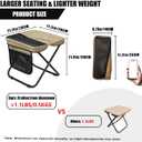 Multi-use Lightweight Camping Stool with Side Pocket, Max 300 lbs Load, Large