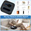 Couch Cup Holder Pillow, Couch Caddy for Drink, Snack, Phone, Remote, Game Controller, Removable and Washable Cup Cozy Pillow, Small Sofa Cup Holder Tray for Bed, Car, Desk, Sofa, Black