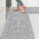 Kitchen Rugs and Mats 2PCS Cushioned Anti-Fatigue Floor Mat, Waterproof Kitchen Rug Set of 2 Non-Skid Comfort Standing Mat for Kitchen,Home,Office,Sink,Laundry,17.3"x29"+17.3"x47"