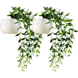 Fridge Magnets Artificial Hanging Plants Refrigerator Magnets Fake Succulents Whiteboard Magnet Strong Magnetic Fridge Decoration Magnet Cabinet for Home Kitchen Decoration (A 2pcs)