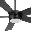 ELEHINSER 54" Ceiling Fan with Light and Remote Control, Modern Dimmable LED Light, 6-Speed Noiseless Reversible DC Motor, 5 Plywood Ceiling Fan for Kitchen Bedroom Living Room Black