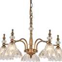 HDDFL Chandeliers Light 5 Lights Chandelier Lamp Modern Pendant Lighting Fixtures Hanging Lamps for Dining Room Entryway Living Room Bedrooms Foyer Entrance Kitchen (Brass)