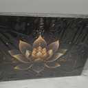 LYUNSHUO Zen Wall Art,Black and Gold Lotus Painting Canvas Print Meditation Poster Flower Picture Vintage Artwork for Spiritual Room Bathroom Living Room Home Decor Framed(Art-1,16.00"x24.00")